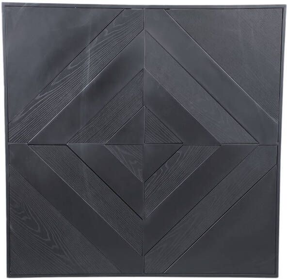 Ptmd Collection PTMD Mixa Black iron and veneer mix wall panel rectangl