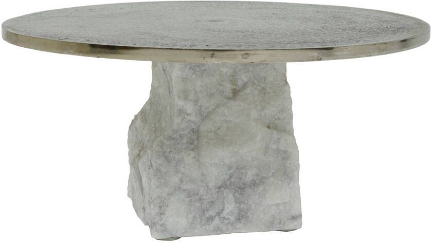 Ptmd Collection PTMD Nimo White Marble plateau antique gold top
