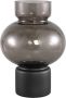 Ptmd Collection PTMD Nyda Grey glass vase on base round L - Thumbnail 1