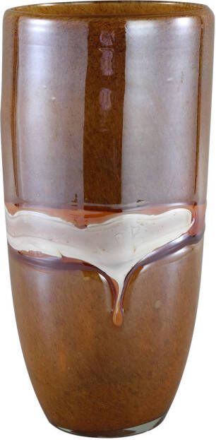Ptmd Collection PTMD Patty Brown glass vase round S
