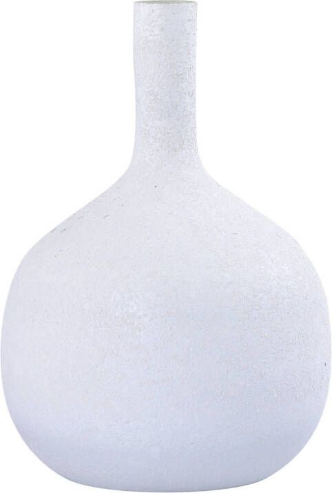 Ptmd Collection PTMD Saim White round glass bottle rustic finish L