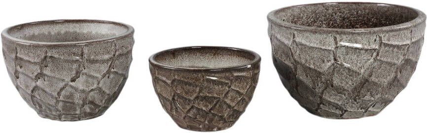 Ptmd Collection PTMD Sharlene Brown ceramic pot scaled round SV3