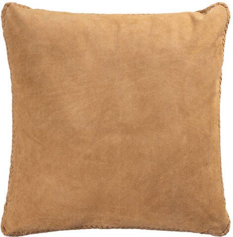 Ptmd Collection PTMD Suky Camel suede leather cushion square L