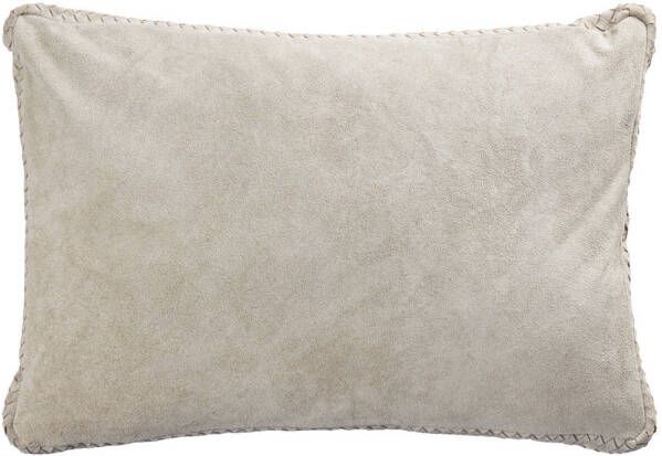 Ptmd Collection PTMD Suky Taupe suede leather cushion rectangle