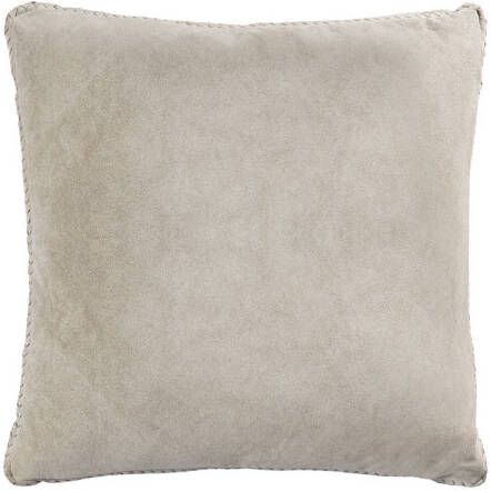 Ptmd Collection PTMD Suky Taupe suede leather cushion square L