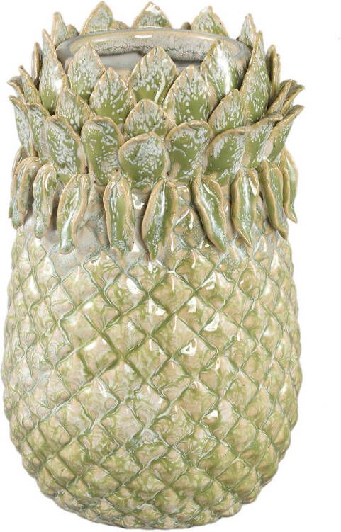 Ptmd Collection PTMD Tamiah Green ceramic pineapple shaped pot high L
