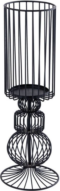 Ptmd Collection PTMD Thieme Black iron round wired candle holder S