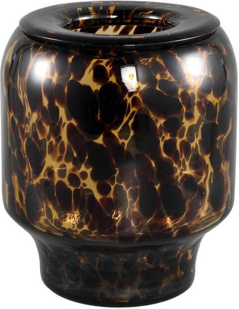 Ptmd Collection PTMD Vika Brown glass vase dotted pattern round S