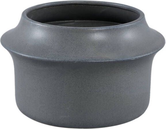 Ptmd Collection PTMD Vivaldi Grey ceramic pot round low