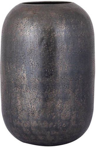 Ptmd Collection PTMD Yourne Black rustic aluminum pot bulb round S
