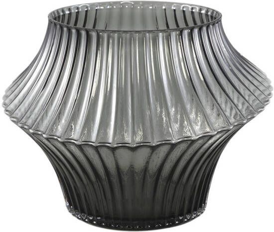 Ptmd Collection PTMD Yulaa Grey solid glass vase oblique shape S