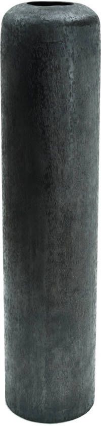 Ptmd Collection PTMD Zess Black brush alu sheet pillar pot high round S