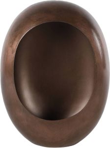 PTMD Non-branded Theelichthouder Eggy 34 5 X 25 Cm Staal Bruin