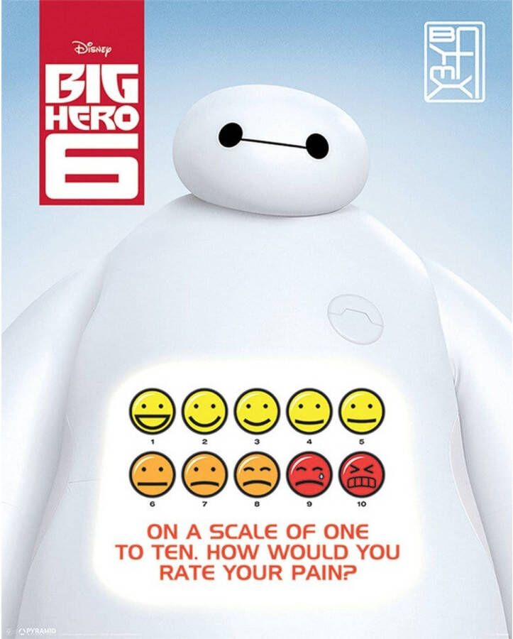 Pyramid Big Hero 6 Rate Your Pain Poster 40x50cm