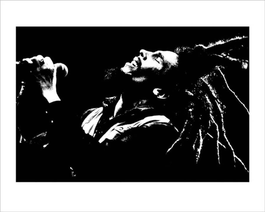 Pyramid Bob Marley Black and White Kunstdruk 50x40cm