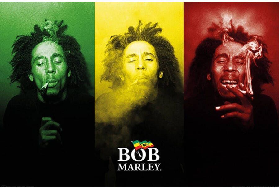 Pyramid Bob Marley Tricolour Smoke Poster 91 5x61cm