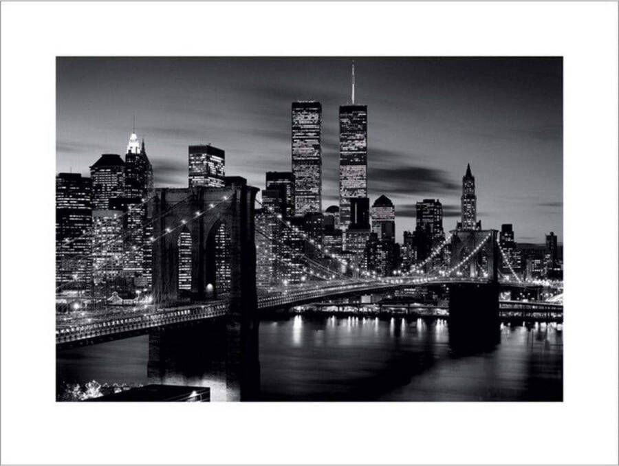 Pyramid Brooklyn Bridge Black and White Kunstdruk 80x60cm