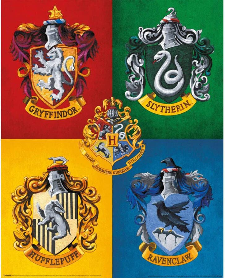 Pyramid Harry Potter Colourful Crests Poster 40x50cm