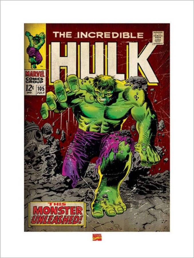Pyramid Kunstdruk Incredible Hulk Monster Unleashed 60x80cm