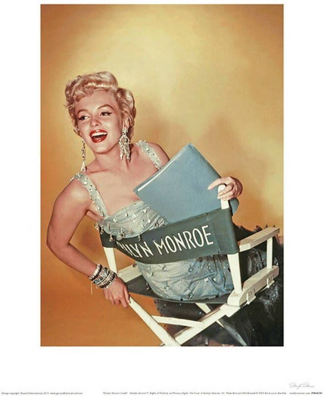 Pyramid Kunstdruk Marilyn Monroe Gold 30x40cm