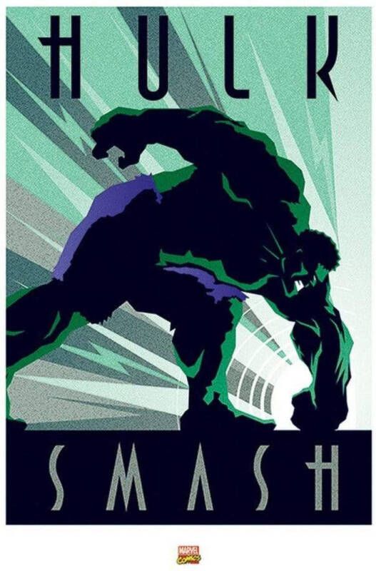 Pyramid Kunstdruk Marvel Deco Hulk 60x80cm