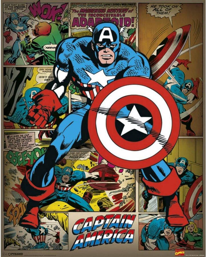 Pyramid Marvel Comics Captain America Retro Poster 40x50cm