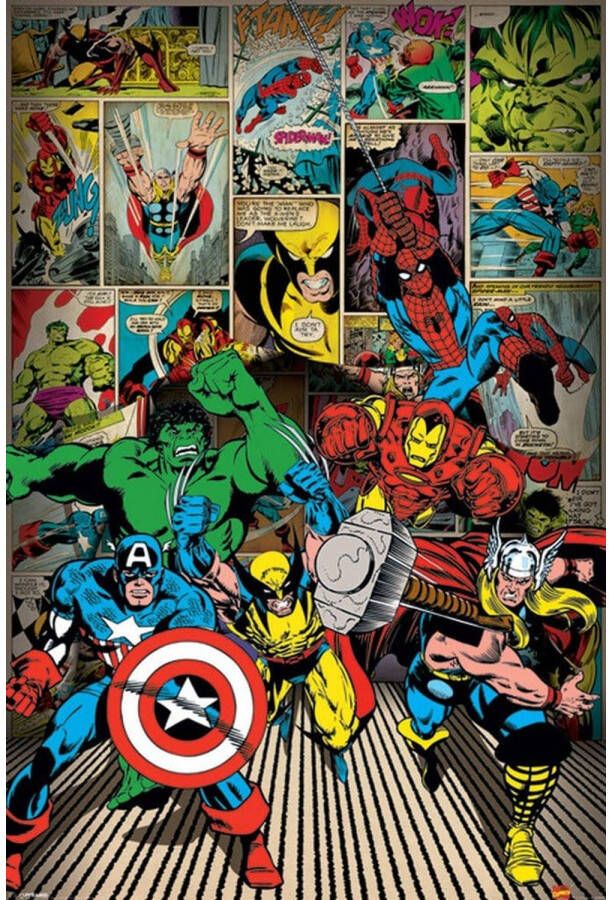 Pyramid Marvel Comics Here Come the Heroes Poster 61x91 5cm