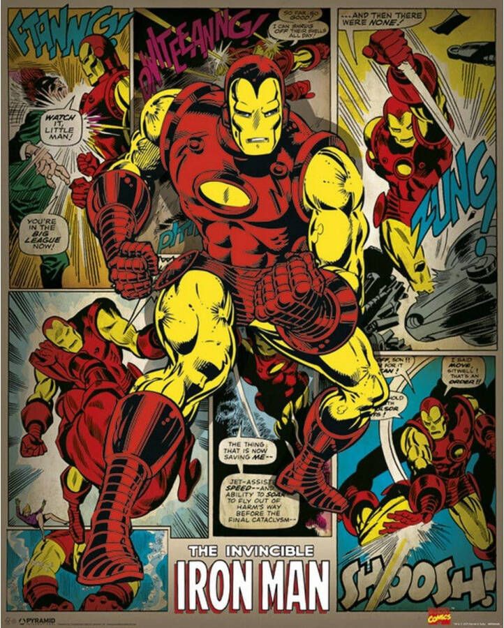 Pyramid Poster Marvel Comics Iron Man Retro 40x50cm