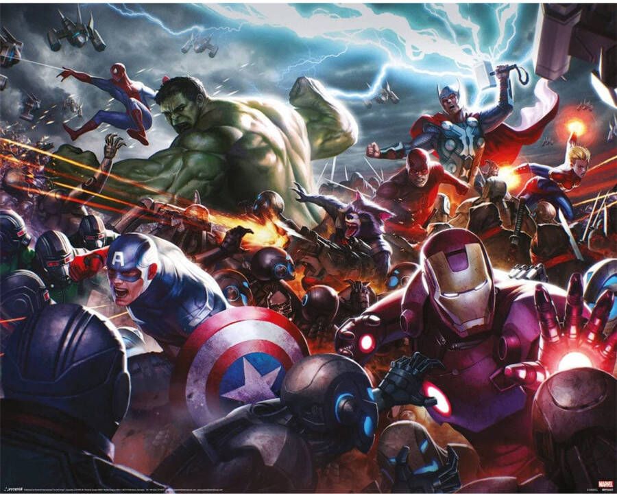 Pyramid Poster Marvel Future Fight Heroes Assault 50x40cm
