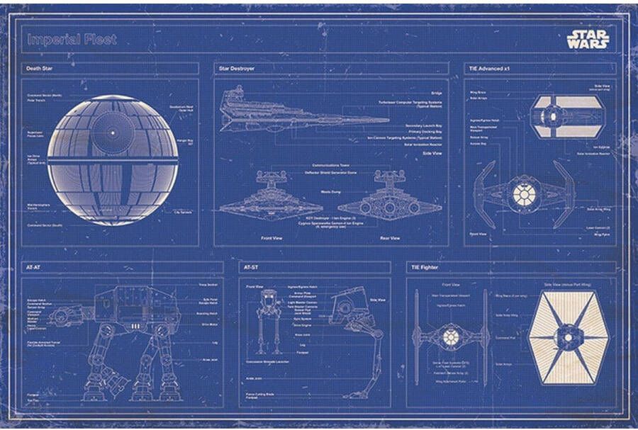 Pyramid Star Wars Imperial fleet blueprint Poster 91 5x61cm