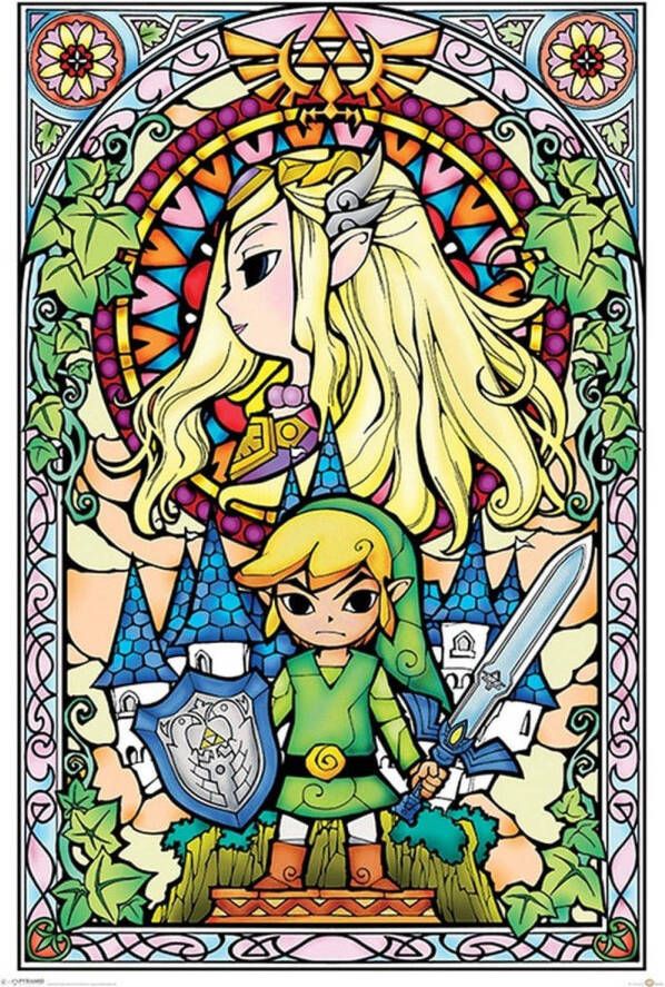 Pyramid The Legend of Zelda Stained Glass Poster 61x91 5cm