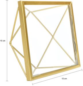 QUVIO Fotolijstje hexagon 15 x 15 cm staal Goud