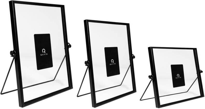 QUVIO Fotolijstjes Rechthoek Set van 3 Zwart
