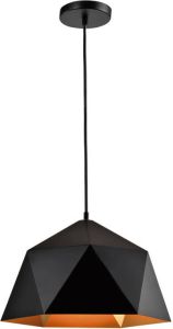 QUVIO Hanglamp modern Hoekig design Diameter 33 cm Zwart