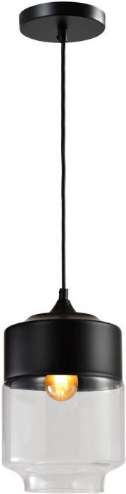 QUVIO Hanglamp retro Langwerpige kap van metaal en glas Diameter 18 cm