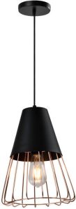 QUVIO Hanglamp langwerpig zwart met rosegoud frame QUV5179L-BLACK