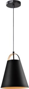 QUVIO Hanglamp modern Trechtervorm Diameter 25 cm Zwart