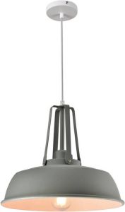 QUVIO Hanglamp industrieel Bolvormige kap Diameter 35 cm Grijs met groene gloed