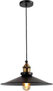 QUVIO Hanglamp retro Strak design met gouden decoratie Diameter 30 cm