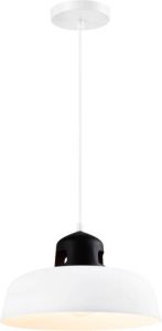 QUVIO Hanglamp industrieel Simplistisch design D 30 cm Wit en zwart