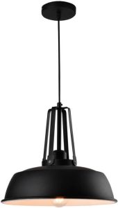 QUVIO Hanglamp industrieel Bolvormige kap Diameter 35 cm Zwart