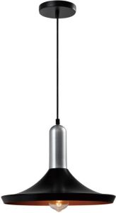 QUVIO Hanglamp modern Aluminium D 36 cm Zwart