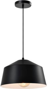 QUVIO Hanglamp modern Brede koepellamp D 27 cm Zwart