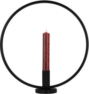 QUVIO Kandelaar Rond 29 Cm Metaal Zwart
