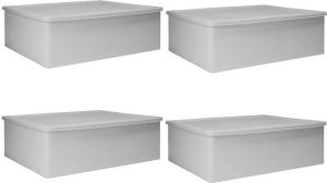 QUVIO Kast Organizer kunststof Grijs Set van 4