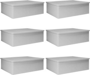 QUVIO Kast Organizer kunststof Grijs Set van 6
