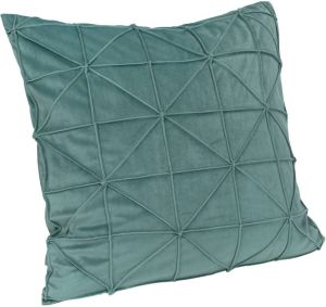 QUVIO Kussenhoes met grafisch patroon 50 x 50 cm Fluweel Eucalyptus groen