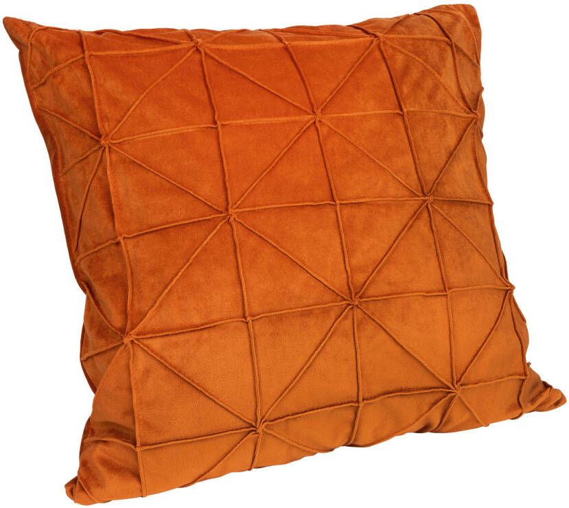 QUVIO Kussenhoes met grafisch patroon 50 x 50 cm Fluweel Oranje