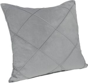 QUVIO Kussenhoes met ruit patroon 50 x 50 cm Fluweel Grijs