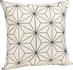 QUVIO Kussenhoes met ster patroon 45 x 45 cm Zwart Beige